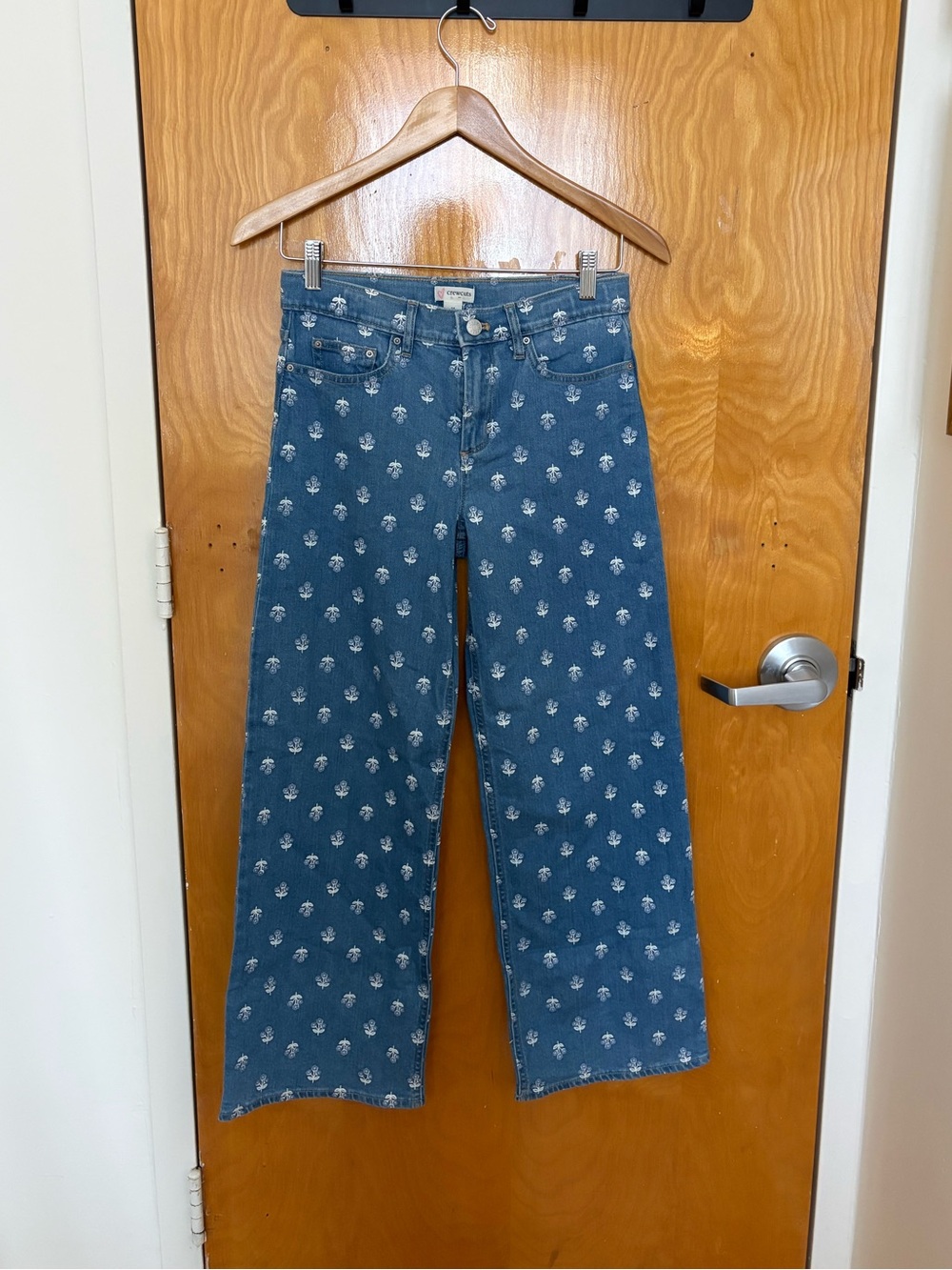 Crewcuts patterned wide leg jeans